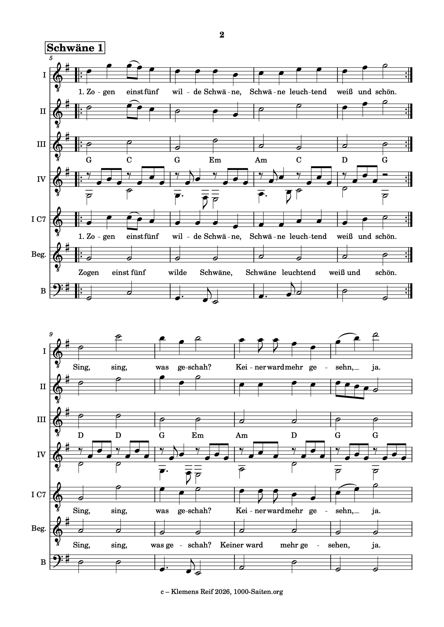 Zogen einst fünf wilde Schwäne - 1000 Saiten-2